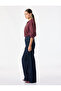 Long Sleeve Plum Color Striped Oversize Shirt - 3