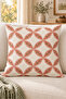 Powder Tile Geometric Floral Pattern 4 Pillow Covers 1 Runner 5 Piece Set - 5