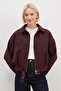 Beli Belted Pleated Polo Collar Short Trench Coat
