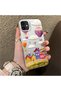 iPhone 12 Compatible Silicone Edge Hard Back Case Balloon Patterned Lover Couple Phone Case - 3
