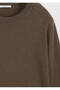 Khaki Crew Neck Plain Sweatshirt - 8