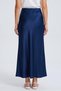 Navy Blue Verev Cut Draped Luxury Satin Skirt - 6
