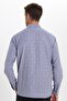 Men's regular fit classic cut button-down collar small check cotton grey shirt - 7