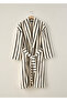 Ella Yarn-Dyed Bathrobe Cream-Black (S/M)