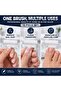 Multi functional 12pcs clear plastic nail brush designed with an ergonomic handle grip for scrubbing and removing dust or dead skin during manicures and pedicures - 5