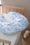 Breastfeeding Pillow – 100% Cotton Poplin Mother & Baby Support Pillow - Blue Toile De Jouy - 5