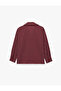 Long Sleeve Plum Color Striped Oversize Shirt - 6