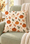 Orange Cream Fall Vibes Written Pumpkin 4 Throw Pillow Covers 1 Runner 5 Piece Set - 8