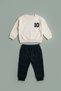 Baby Boy 10 College Printed Crew Neck Sweatshirt Set - 2