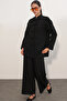Women's Oversize Shirt Pants Linen Two-Piece Set 30126 - Black