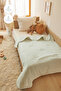 100% Cotton Combed Cotton Blue Star Embroidered Baby Quilt Multi-Purpose Cover 90X120 - 2