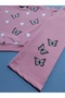 Girl's Butterfly Patterned Ruffle Detailed 2-Yarn Combed Cotton Top and Bottom Set – Comfortable Fit – 2-6 Years - 6