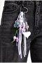 Multi-Color Heart, Star and Flower Detailed Multi-Object Design Charm Keychain