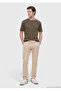 Khaki Plain 100% Cotton T-Shirt - 3