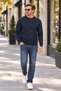 Men's Crew Neck Patterned Sweater - 3