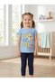 Children's Set Character Printed Crew Neck Short Sleeve T-Shirt Leggings 2-Piece Set 2-6 Years Cotton Zirafa
