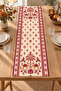 Powder Burgundy Ethnic Floral Patterned 4 Pillow Covers 1 Runner 5 Piece Set - 4