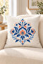 Blue Orange Ethnic Tile Pattern 4 Pillow Covers 1 Runner 5 Piece Set - 6