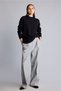 Oversized Crew Neck Wool Blend Basic Sweater H2239AX26WN - 3