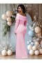 Rochie maxi, roz - S - 2