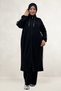 63023 Large Size Modal Cap with Ribbed and Chain Cord - Black