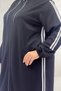 63023 Large Size Modal Cap with Ribbed and Chain Cord - Black - 2