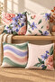 Powder Blue Rose Hydrangea Patterned 4 Pillow Covers 1 Runner 5 Piece Set - 2