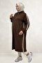 63023 Large Size Modal Cap with Ribbed and Chain Cord - Brown - 4