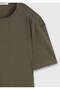Khaki Plain 100% Cotton T-Shirt - 8