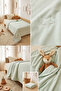 100% Cotton Combed Cotton Blue Star Embroidered Baby Quilt Multi-Purpose Cover 90X120 - 4