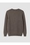 Ozmarka New Season Brown Crew Neck Men's Knitwear Sweater - 7