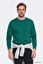 Men's Dark Green Cotton Standard Fit Regular Cut 2 Thread Crew Neck Sweatshirt - 3