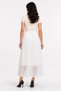 Women's Elastic Waist Lined Long Pleated Chiffon Skirt - White - 4