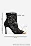 Cliff Black Lace Detailed Gold Toe Women's Heeled Boots - 4