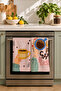 Coffee First Darling Coffee Enthusiast Girl Pink Retro Kitchen Patterned 2-Piece Kitchen Towel Set 35X55