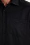 Men's Regular Fit Classic Cut Cotton Single Pocket Dobby Black Shirt - 6