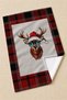 Reindeer Holiday Plaid Set of 2 Kitchen Towels with Glasses, Deer and Llama Red Plaid Christmas 35X55 - 5