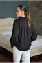 Women's Oversize Casual Collar Detailed Flounce Sleeves Textured White Shirt - 4