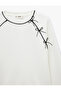 Long Sleeve Embroidered Crew Neck Bowknot Sweatshirt - 7