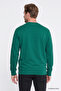Men's Dark Green Cotton Standard Fit Regular Cut 2 Thread Crew Neck Sweatshirt - 4