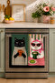 Cool Cats Coffee Club Cat Coffee and Sunglasses Patterned Black and White 2-Piece Kitchen Towel Set 35X55 - 2