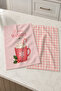 Cocoa Pink Wishes Pink Hot Chocolate and Pink Plaid Christmas Patterned 2-Piece Kitchen Towel Set 35X55 - 2