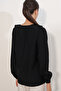 Women's Collar Detailed Blouse 40034 - Black - 6