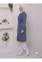 Belted Lined Medium Length Trench Coat with Epaulet Sleeves - 3