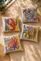 Fish and Lobster, Olive Oil Patterned 4-Piece Throw Pillow Cover Set - 2