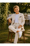 Boy's 3-Piece Jacket, T-Shirt, Pants, and Pocketed Suit with Flap Pockets - 2