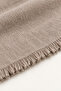 Women's Beige Oversized Soft Textured Tasseled Winter Shawl Scarf – Wide Shoulder Shawl - 3