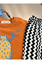 Boy's Striped Orange 100% Cotton Top and Bottom Set - 4
