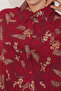 Women's Patterned Oversize Shirt and Trousers Two-Piece Set 30098 - Claret Red - 5