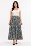 Women's Patterned Elastic Waist Lined Long Pleated Chiffon Skirt - Desen15